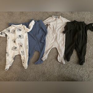 Old Navy Kids One Pieces Footies - Cream, Blue, Black